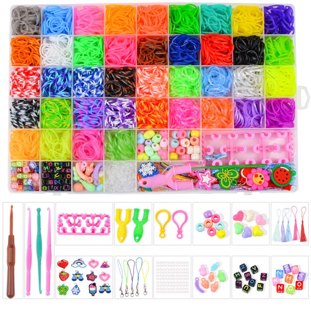 3500+ Kit para hacer pulseras 54 Grids Loom Twist Bands DIY Craft Toy para niños niñas