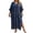 Navy, variant on Women Plus Size Dress V Neck Loose Smock Style Casual Shawl 1Pc