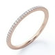 thumbnail image 1 of JeenMata Pave Accented - Corte redondo de 0,25 quilates - Alianza de boda clásica - Chapado en oro rosa de 18 quilates sobre plata, 1 of 6