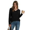 thumbnail image 4 of Ronuti Sweaters for Women V Neck Long Sleeve Casual Fall Tops Crochet Knit Lightweight Pullover Fashion Clothes 2026, 4 of 11