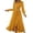 Yellow, variant on Evening Dresses for Women Midi Dresses for Women Fashion Boho Maxi Dress V Neck Long Sleeve Flowy Slit Wedding Party Dresses