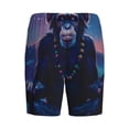 thumbnail image 2 of Haiem Starry Sky Meditating Chimpanzees Men's Pajama Short with Soft Woven Cotton Elastic Waistband Sleep Short-3X-Large, 2 of 9