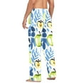 thumbnail image 6 of Watercolor Apple and Leaf Mens Cotton Pajama Pant Sleep and Lounge Bottons with Pockets, 6 of 7