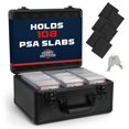 thumbnail image 1 of Hobby Defense - Estuche para tarjetas graduadas, 3 filas con cerradura de llave, caja de losa PSA para tarjetas graduadas, caja de almacenamiento para intercambio, color negro, 1 of 1