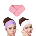 thumbnail image 3 of 3pcs Spa Facial Headbands for Makeup & Face Washing Soft Towel Material White, Purple, Pink Personal Care for Women, 3 of 5