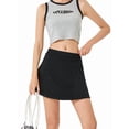 thumbnail image 2 of Female High Waist Denim Skorts Skirt Shorts Black S, 2 of 8