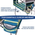 thumbnail image 2 of SUNSPIRE Backpack Beach Chairs for Adults Lightweight Aluminum 17in 5-Position Adjustable Reclining Folding with Cup Holder, Outdoor Blue Stripes, 2 of 9