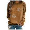 thumbnail image 2 of Under $15 POROPL Sweatshirt for Women Plus Size Long Sleeve Sweatshirt Printed Pullover Tops Brown XL, 2 of 3