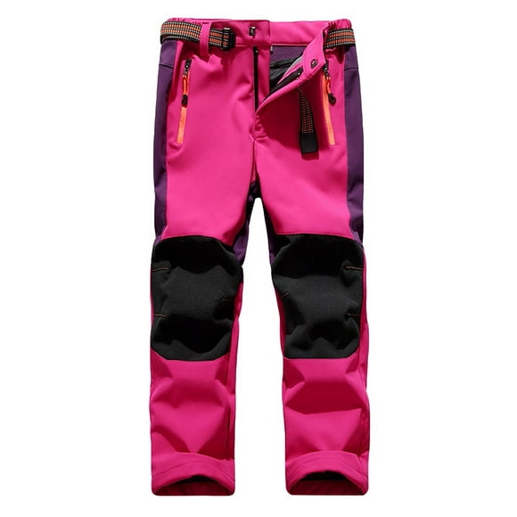 Qertyioot Pantalon de Neige pour Enfants Enfants Garçons Filles Doux Vent Respirant Chaud Ski Pantalons de Sport