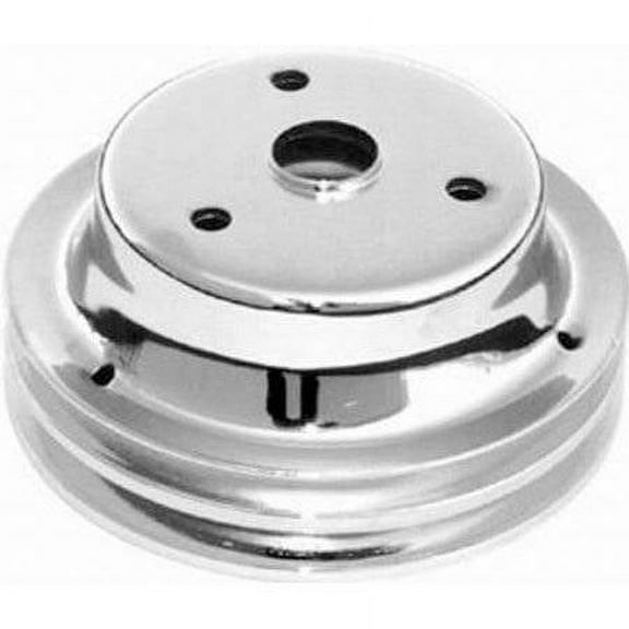 racing power company r9607 chrome lwp double groove crank pulley