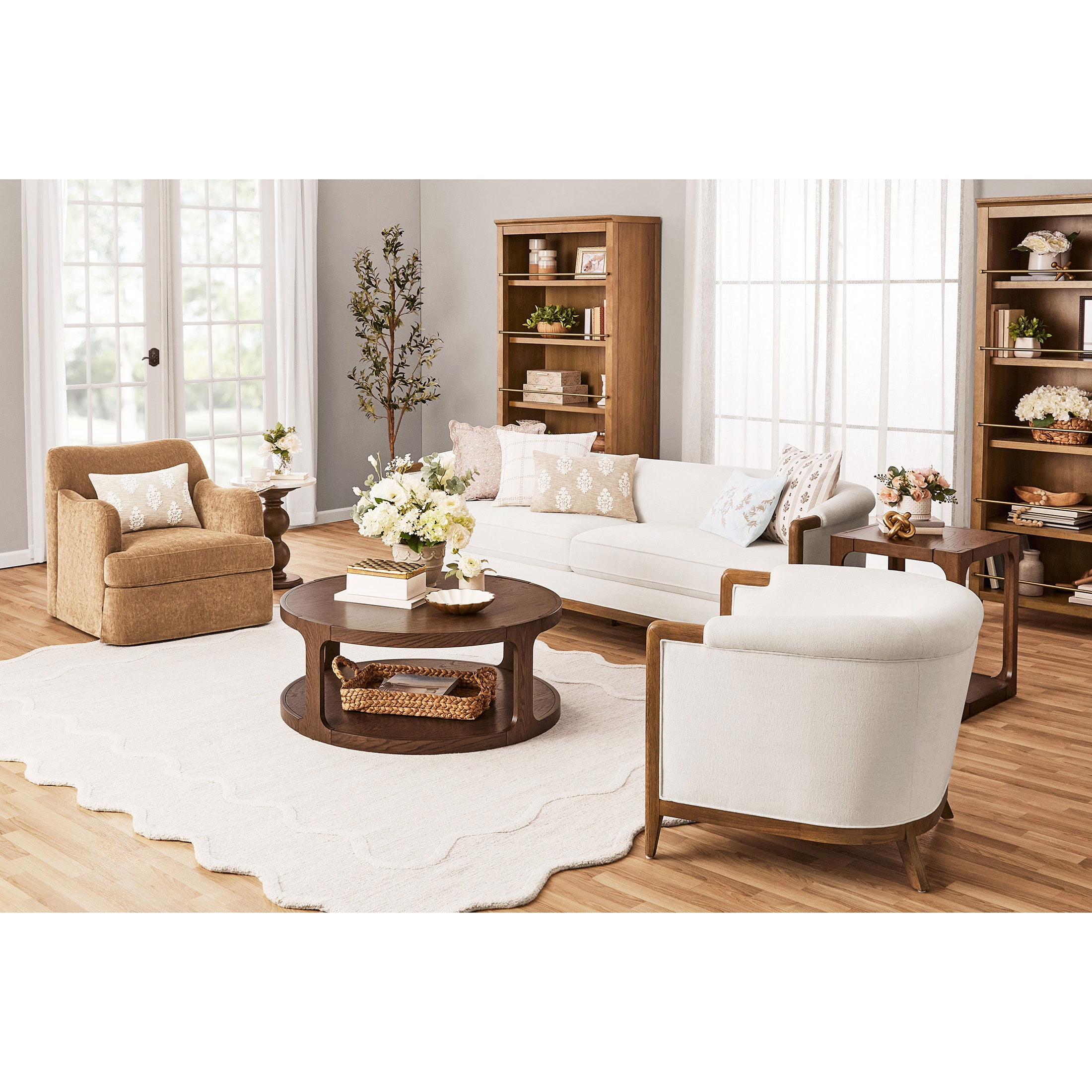 My Texas House Vivienne Marble Top End Table
