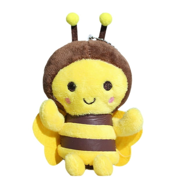 Colgante de abeja de peluche, encantador llavero de abeja de peluche, adorno de llavero de abeja de peluche