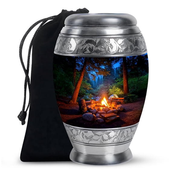YATHABHISA Campfire Urn for Ashes, Large Urns for Human Ash, Funeral & Burial Cremation for Adult, Decorative Gift for Father, 10 Inch