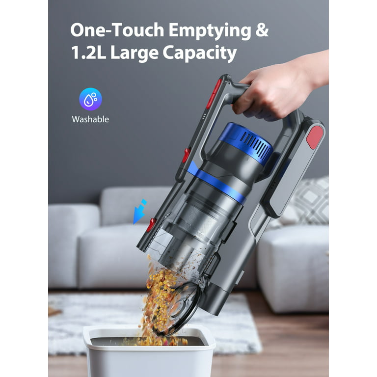 Cordless Vacuum Cleaner 400W 33KPA Wireless Stick Vacuum Up to 55 Mins  Runtime Anti-Winding Brush and 1.2L Cup Vacuum Cleaners for Hardwood Floor