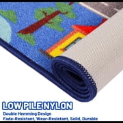 Kids Carpet Playmat Rug 59x39.4, Car Rug for Kids Cars, Non-Slip Town City Road Map Kids Rug for Playroom Bedroom Boys, Kids Car Mat Road Rug, Track Rug Car Play Rug for Kids (59X39.4 INCH-Blue)
