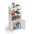 thumbnail image 5 of Fogcroll Bathroom Floor Storage Cabinet Bathroom Storage Unit Kitchen Cabinet Freestanding Cabinet with 2 Open Compartments and 1 Cabinet with 2 Doors Large Capacity Opening Shelves, 5 of 12