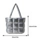 thumbnail image 5 of Bolso Hobo de plumón para mujer, bolso de hombro grande, bolso con asa superior, bolso de trabajo de viaje (plateado), 5 of 5