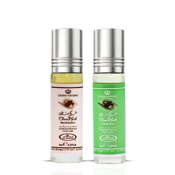 Choco Musk Marshmallow & Choco Musk Pistachio Perfume Oil CPO 6ml (0.2 oz) by Al Rehab (Bundle)