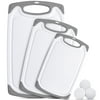 Plastic Cutting Board Set of 3 BPA Free Kitchen with Juice Grooves and Easy Grip Handle Dishwasher Safe and Non-Porous