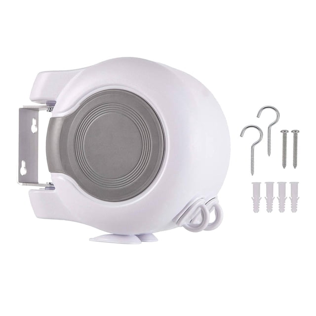 Línea de ropa retráctil para ropa interior línea de vandería-Línea de de pared resistente de 42 pies, línea de secado de ropa 26m Baoblaze Tendedero retráctil