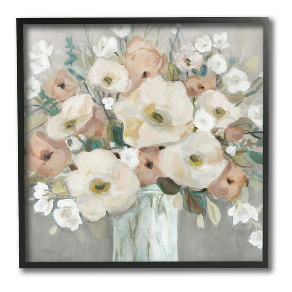 Stupell Industries Mixed Spring Bouquet Botanical & Floral Painting Black Framed Art Print Wall Art, 12 x 12