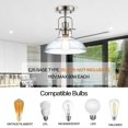 thumbnail image 3 of Zlepmlla Modern Flush Mount Ceiling Light Fixture, < Bulb NOT Included> Brushed Nickel Finished with Clear Glass Shade, Farmhouse, 3 of 9