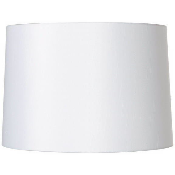 Springcrest White Fabric Medium Hardback Lamp Shade 15" Top x 16" Bottom x 11" High (Spider) Replacement with Harp and Finial