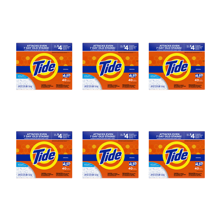 Tide Original Powder Laundry Detergent with Acti-Lift Crystals ( 3.7 lb  x 6 )– 6 Pack
