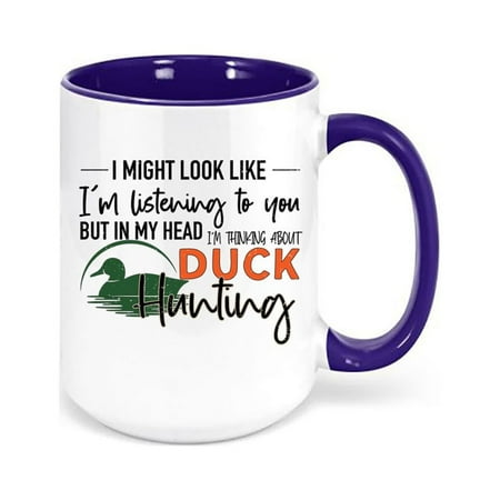 

Duck Hunting Mug Thinking About Duck Hunting Waterfowl Mug Hunting Gift Waterfowl Coffee Cup Gift For Hunter Duck Hunting Cup Dad Mug BLUE