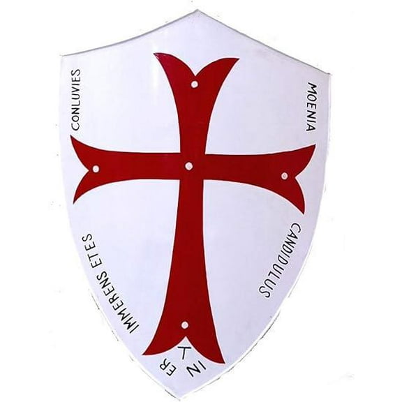 Medieval Templar Knights Armor Crusader Shield 18 Gauge Steel Rustic Vintage Home Decor Gifts