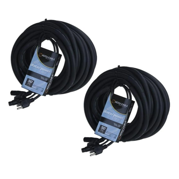 (2) American Audio SKAC50 50FT XLR/IEC Combo Cables