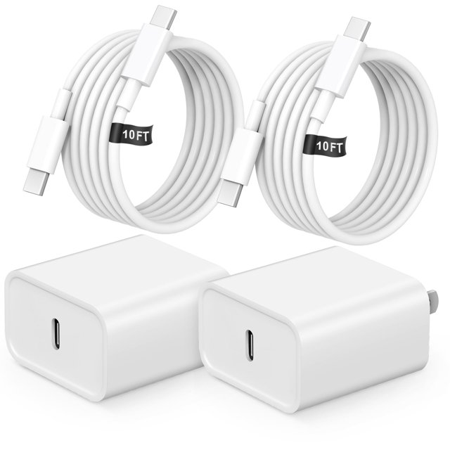 Cargador rápido UGVV USB C de 20 W con cable de 3 m para iPhone