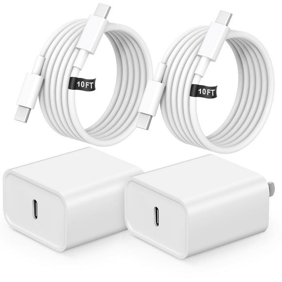 Cargador rápido UGVV USB C de 20 W con cable de 3 m para iPhone
