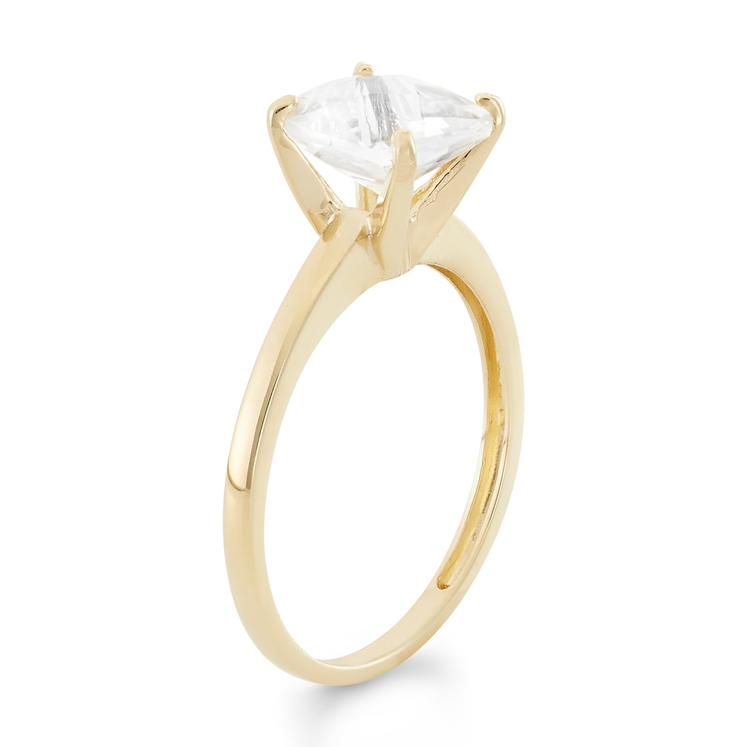 10k gold cushion cut gemstone ring
