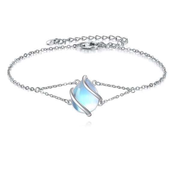 925 Sterling Silver Moonstone Bracelet for WomenMoonstone Jewelry Gifts for Women Her Wife Mom