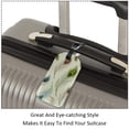 thumbnail image 3 of Square 2Pack PU Leather Elegant Peacock Feather Cruise Luggage Tag with Privacy Cover and Name ID Tag for Travel Handbags Backpacks Luggage Tags, 3 of 6