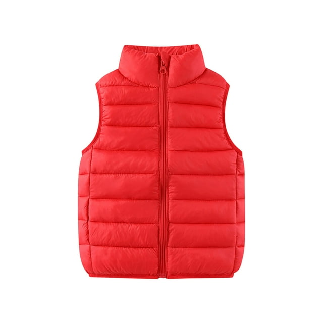 Gilet Sans Manches pour Enfants, Mélange de Polyester avec Fermeture Éclair et Poche avant, Design Col Rond, Noir, Taille 110 cm