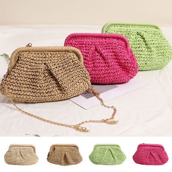 CAIXIA Women Solid Color Woven Shoulder Bag Elegant Temperament Casual Handbag For Daily Outfit