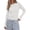 White, variant on PRETTYGARDEN Women's Long Sleeve Ribbed Knit Pullover Sweaters | Contrast Trim, Going Out Tops, Soft Stretch Fabric, Slim Fitted, Scallop Edge, Casual Fall Outfits, Layering Winter Clothing