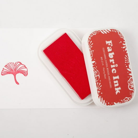 1Pc Ink Stamp Pad For Diy Crafts: For Cloth, Rubber Stamps, Wood, Paper Red 214