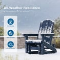 thumbnail image 3 of ACEGOSES Glider Outdoor Adirondack Chairs Set of 2 with Smooth Motion and Cup Holder, Foldable 3-Position Adjustable HDPE Plastic for Patio and Deck, Navy Blue, 3 of 8