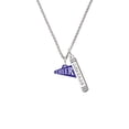 thumbnail image 2 of Delight Jewelry Acrylic 3/4" Navy Cheer Megaphone Silvertone Courage Strength Wisdom Honesty Bar Charm Necklace, 23", 2 of 4