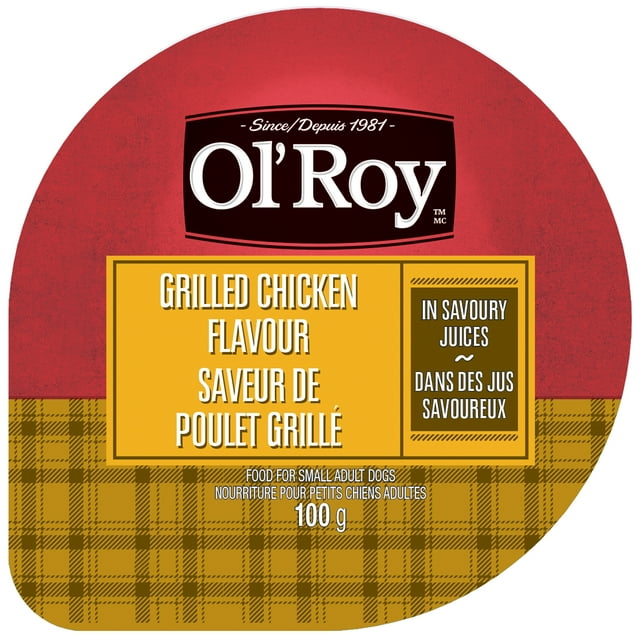 Ol' Roy Grilled Chicken Flavour Loaf in Savoury Juices Wet Dog Food for Small Adult Dogs, 100 G Cup