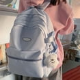 thumbnail image 2 of FUZHIQ School Backpack for 3rd 4th 5th 6th 7th Grade, Multi Compartment Bookbag with Plush Star Pendant & Buckle Straps, Water Resistant Lightweight Elementary Middle School Bag, BU2, 2 of 9