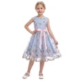 thumbnail image 4 of IBTOM CASTLE Flower Girl Dress Lace Embroidery Birthday Party Wedding Dresses Kids Formal Bridesmaid Tulle Dresses Princess Pageant Floral Gown Blue, 4 of 7