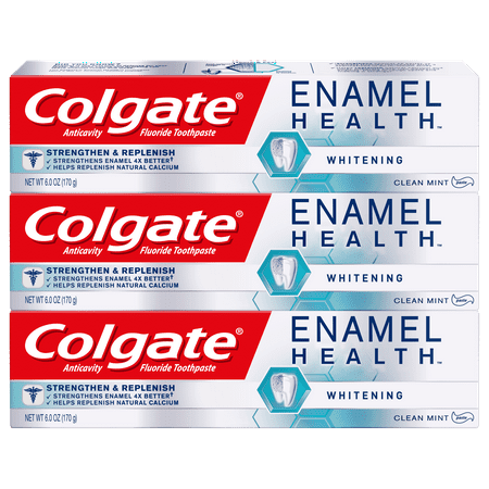 Colgate Enamel Health Whitening Toothpaste, Clean Mint - 6 Ounce (3 (Best Enamel Building Toothpaste)