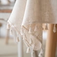 thumbnail image 5 of Nvzi hemp rope tassel polyester linen dining table cloth, tea table cloth, fabric rectangular tablecloth (hemp rope tassel, 240 * 140cm), 5 of 5