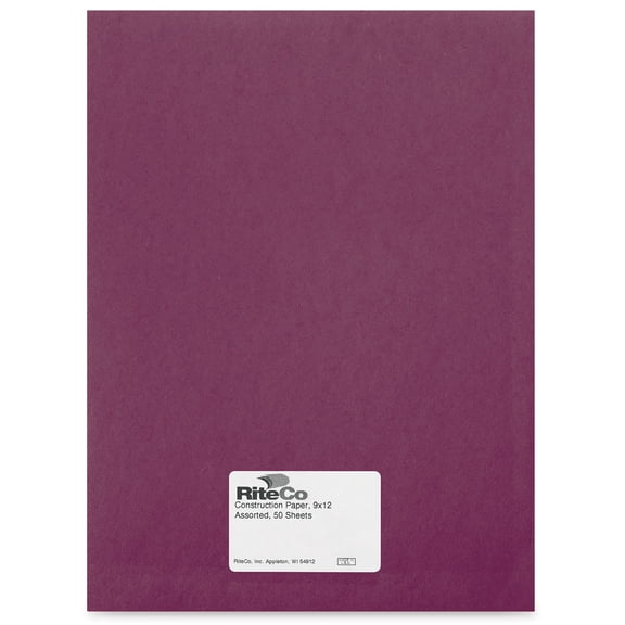 RiteCo Construction Paper - Violet, 9" x 12", 50 Sheets