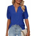 thumbnail image 1 of Womens Shirts Casual V Neck Tshirts Puff Short Sleeve Summer Tops Tunic Blouseslarge, 1 of 4