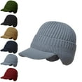 thumbnail image 6 of Outdoor Cycling Men Winter Knitted Hat Riding Warm Cap Windproof Plush Acrylic Fiber With Visor Ear Protection Warmth, 6 of 13